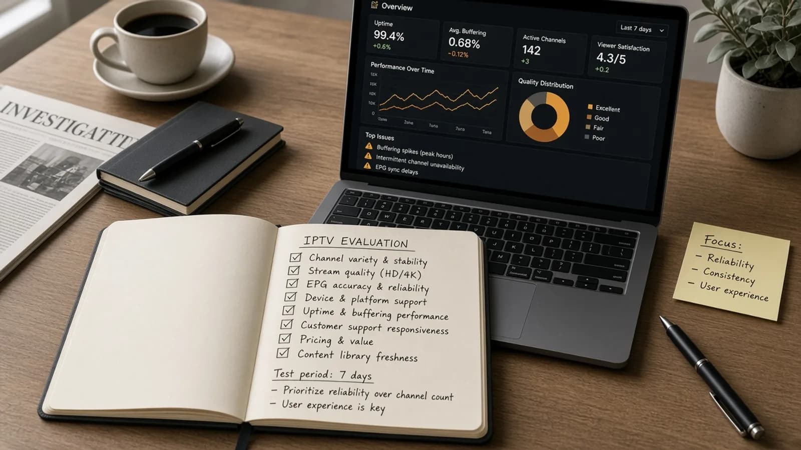 bester iptv Scorecard mit Kriterien und Gewichtung